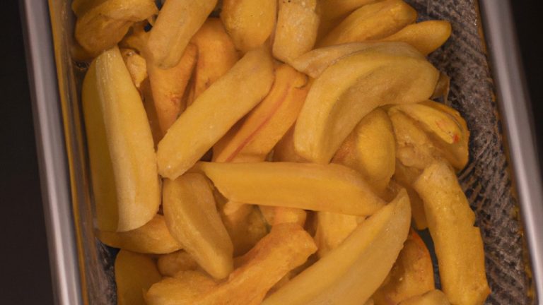 Uma foto de Batatas Duchesse crocantes e douradas preparadas na Airfryer. As batatas são moldadas em formatos delicados e espalhadas sobre uma placa. O fundo é desfocado, criando uma sensação de profundidade.