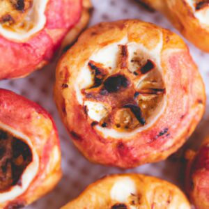 Imagem mostra uma porção de goibinhas ou beliscões fritos na Airfryer. As goibinhas estão douradas e crocantes, com uma textura fofa e suculenta por dentro. Elas estão dispostas em um prato ou recipiente, prontas para serem servidas.