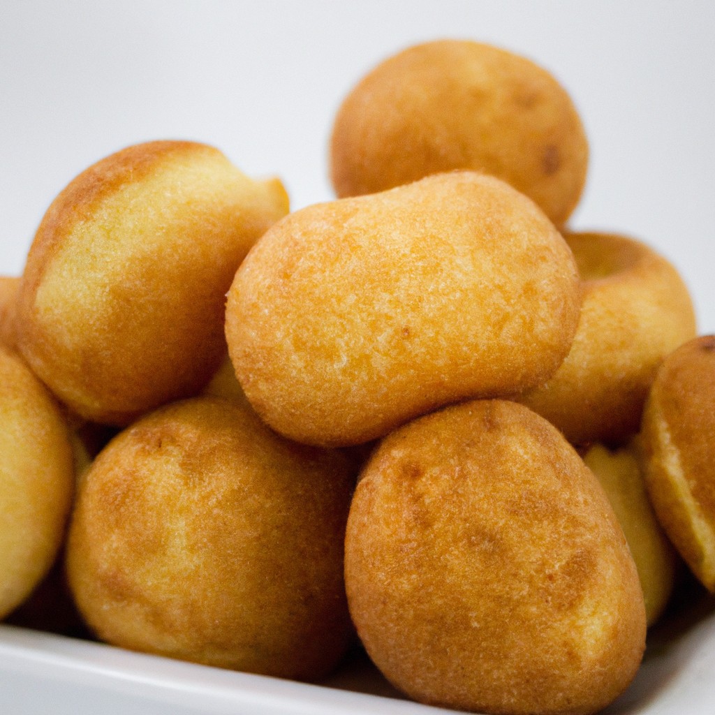Imagem de um bolinho de estudante recém-feito em uma airfryer. O bolinho é dourado e tem uma cobertura de chocolate derretido. Está em uma cesta de airfryer com papel manteiga.