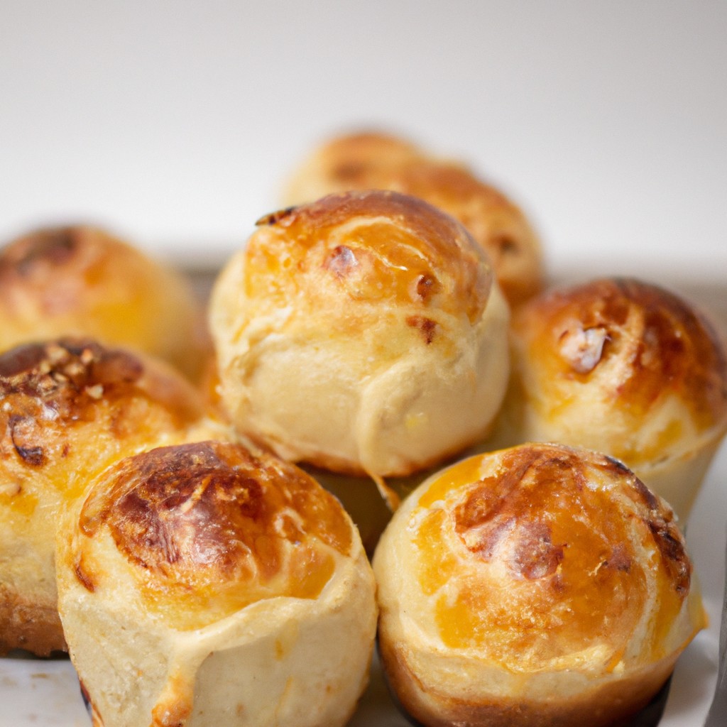 Imagem de um pão brioche dourado e fofo em uma airfryer. O pão é redondo, com uma crosta crocante e um interior macio e arejado. A airfryer é preta e tem uma cesta de metal.