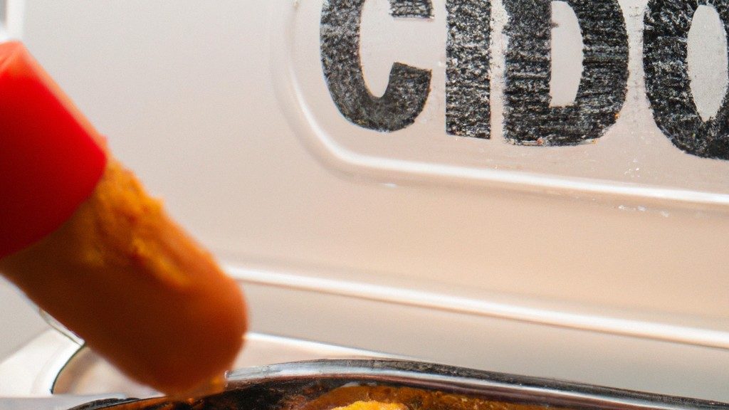 Imagem mostra um cachorro-quente sendo preparado em uma Airfryer. O cachorro-quente está em uma cesta de arame e está envolto em massa folhada. A Airfryer está sobre um balcão com uma tigela de mostarda ao lado.