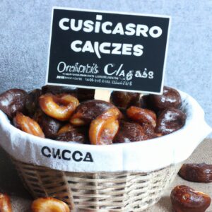 Imagem de castanhas doces cozidas em uma Air Fryer, polvilhadas com açúcar e canela. As castanhas são de cor marrom escura com uma superfície brilhante e crocante. O açúcar e a canela polvilhados por cima adicionam um toque doce e picante às castanhas.