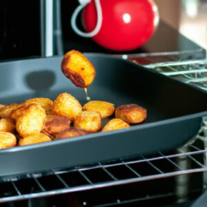 Imagem mostrando uma variedade de assadeiras e refratários seguros para uso em uma Airfryer, com texto destacando as dicas e precauções importantes a serem observadas ao usar esses utensílios.
