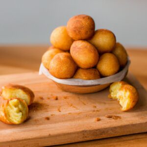 Imagem de uma airfryer com frango empanado cozinhando dentro dela. O fundo é uma superfície de madeira escura e há um recipiente com óleo de cozinha ao lado da airfryer.