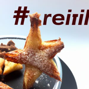 Uma estrela folhada de Nutella recém-assada, frita na airfryer, com uma crosta dourada e crocante e um centro quente e pegajoso de Nutella derretida.