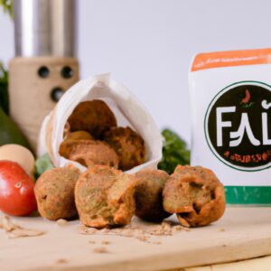 Imagem de falafel crocantes e dourados feitos na Airfryer, dispostos em um prato com tahine e salada ao lado.