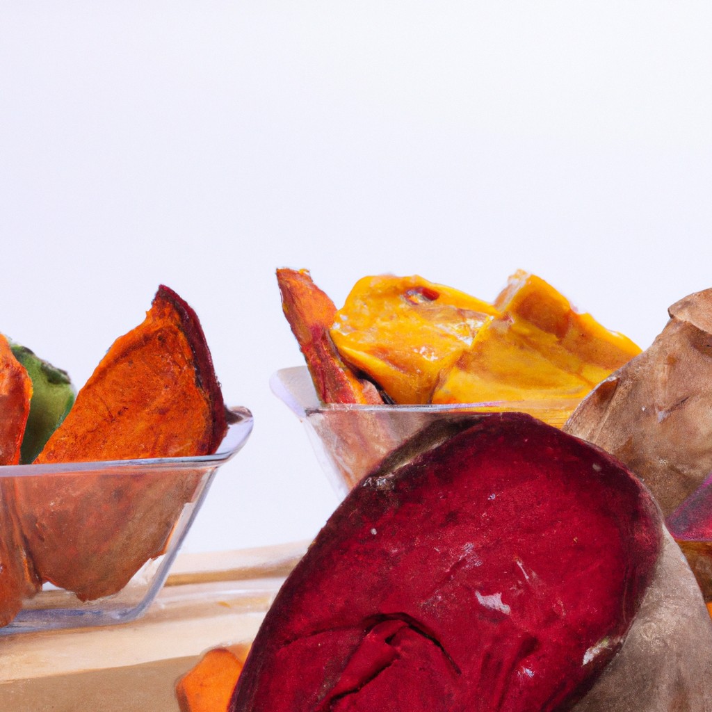 Imagem de legumes congelados cozidos em uma airfryer. Os legumes incluem brócolis, cenoura, couve-flor e pimentão vermelho. Eles estão dispostos em um padrão em uma cesta de airfryer. Os legumes estão dourados e crocantes.