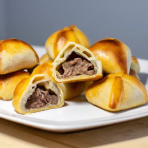 esfiha na airfryer aberta e com recheio de carne uma del cia 8e3cf2bf