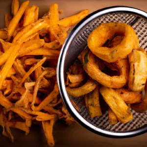 acompanhamentos batatas fritasaneis de cebola receita deliciosa na airfryer 83b0cc47